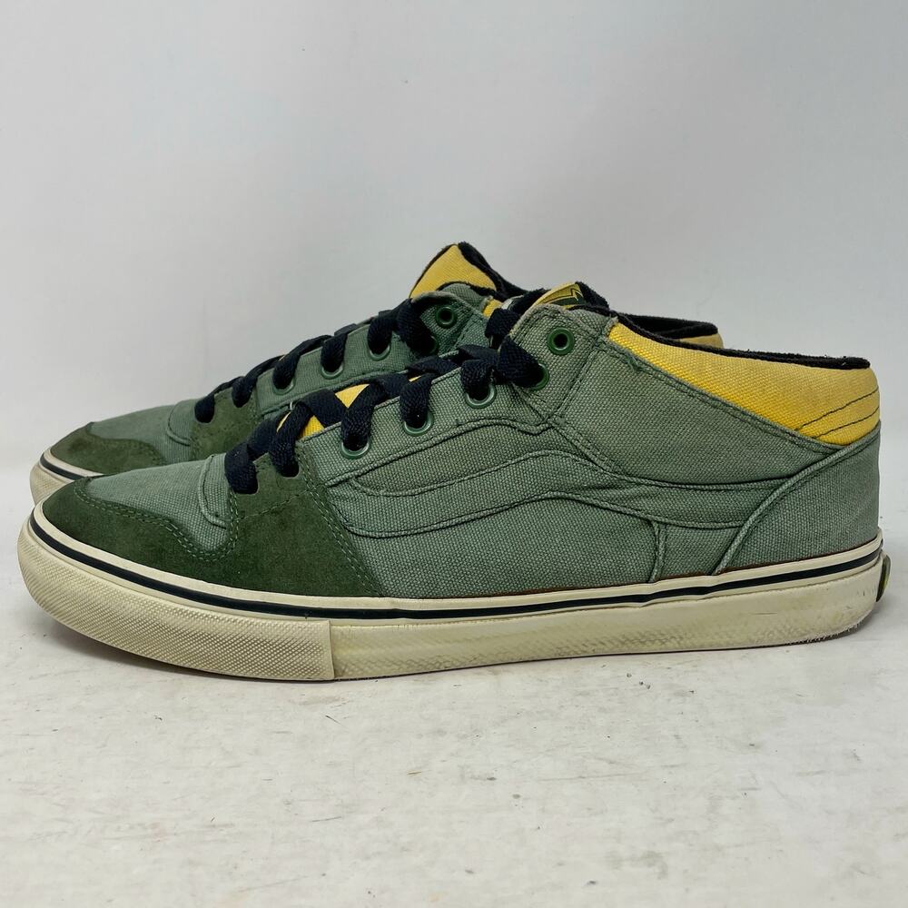 Vans Vintage Puffy TNT II MID Green Yellow Skate Shoes Mens 10